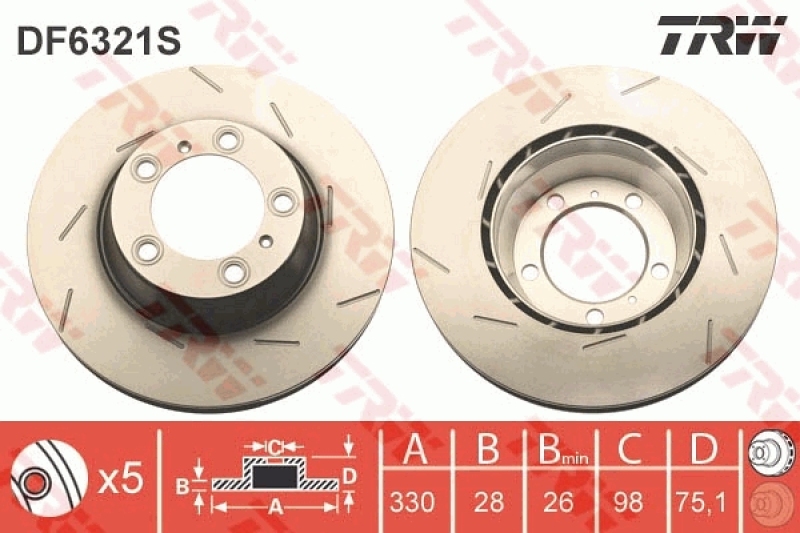 2x TRW Bremsscheibe