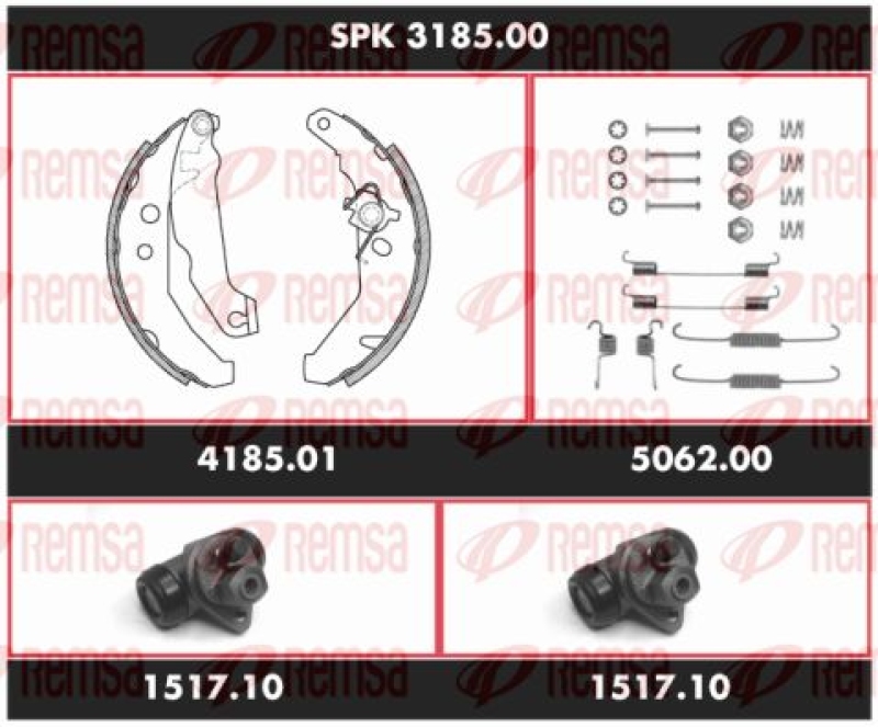 REMSA Brake Kit, drum brake Super Precision Kit