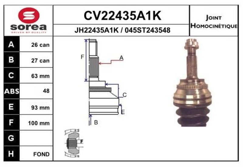 EAI Joint Kit, drive shaft