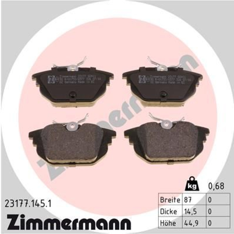 Zimmermann Sport Bremsscheiben Ø240mm + Bremsbeläge hinten passend für Fiat Alfa