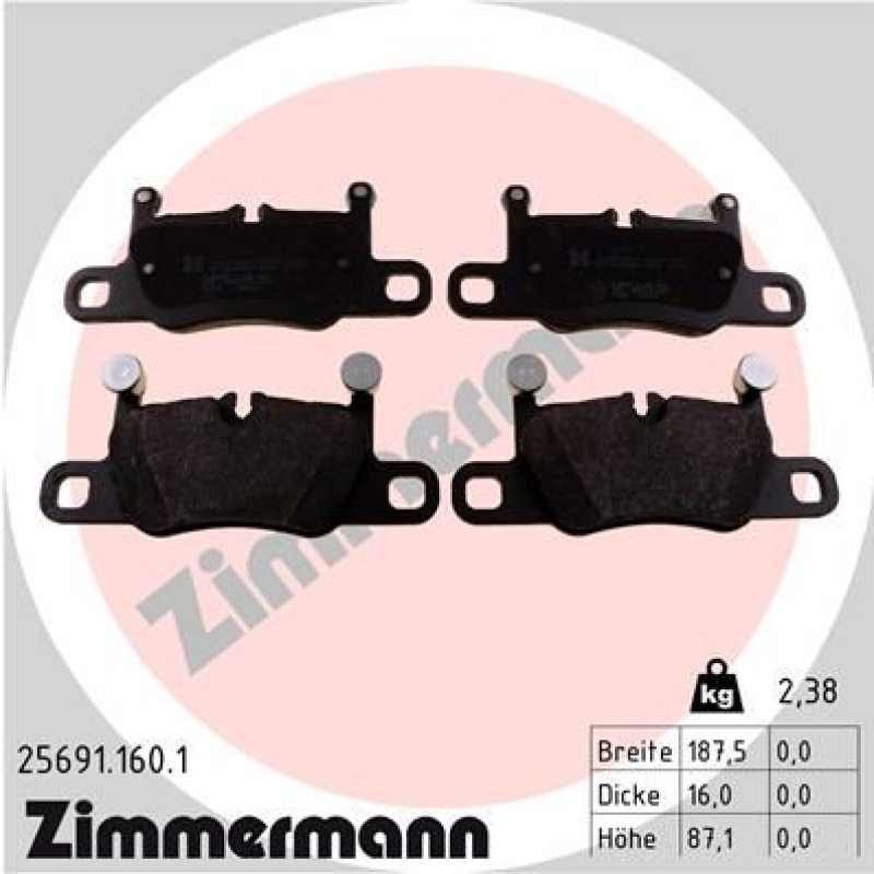 ZIMMERMANN Brake Pad Set, disc brake