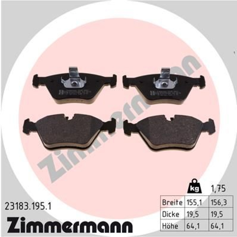 ZIMMERMANN Brake Pad Set, disc brake