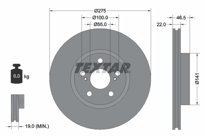 2x TEXTAR Bremsscheibe