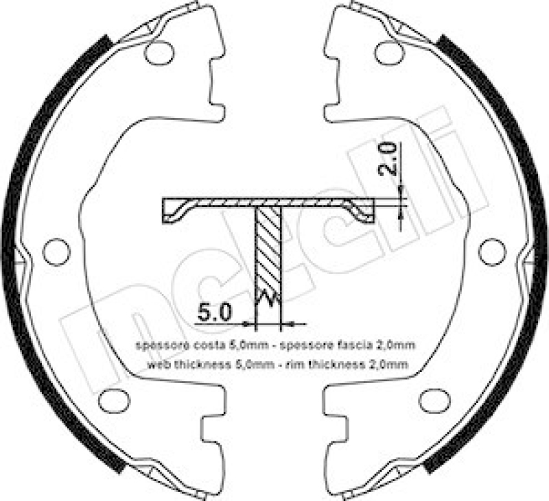 METELLI Brake Shoe Set, parking brake