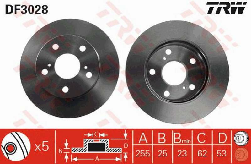 2x TRW Bremsscheibe