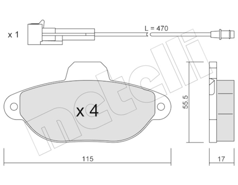 METELLI Brake Pad Set, disc brake