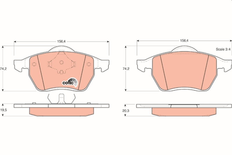 TRW Brake Pad Set, disc brake COTEC