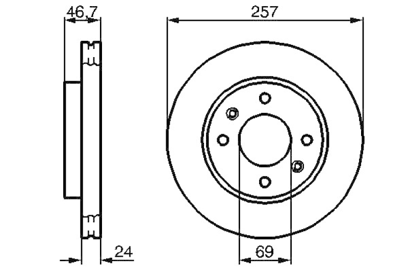 2x BOSCH Bremsscheibe