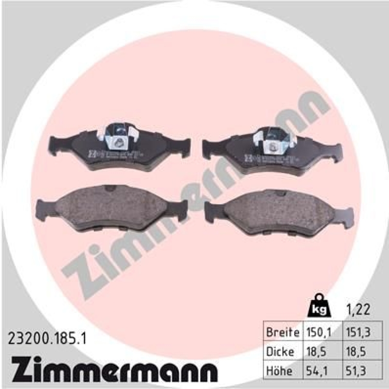 ZIMMERMANN Brake Pad Set, disc brake