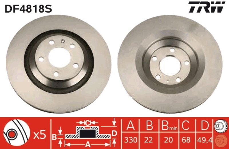 2x TRW Brake Disc