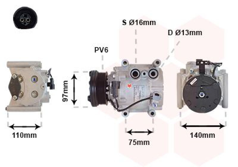 VAN WEZEL Compressor, air conditioning