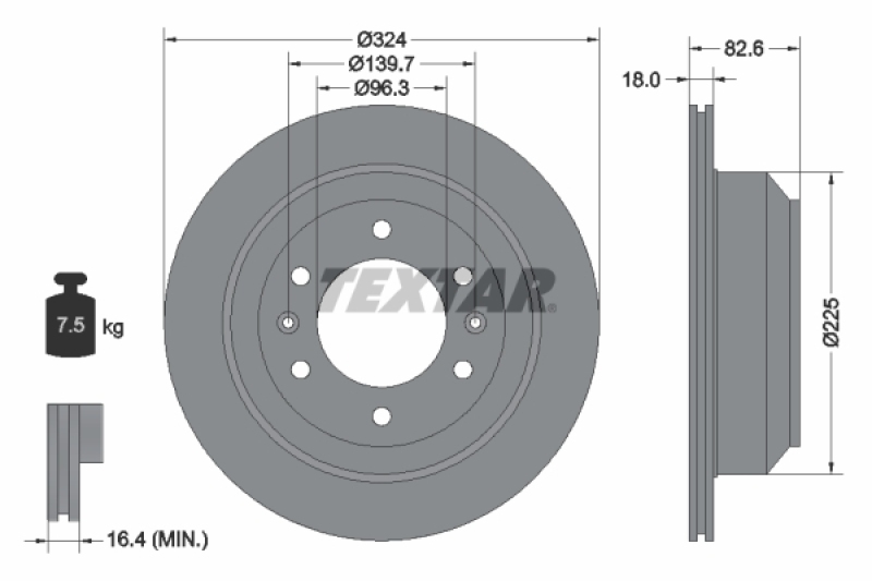 2x TEXTAR Bremsscheibe