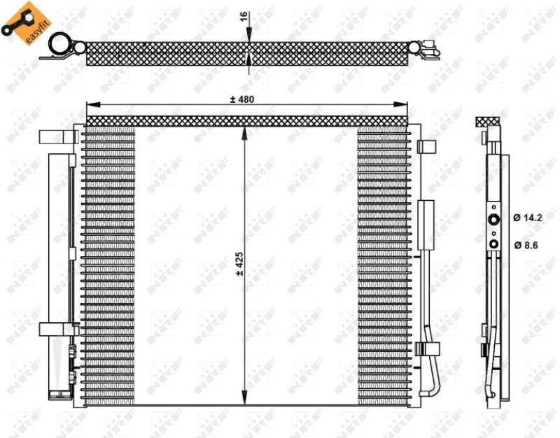 NRF Condenser, air conditioning EASY FIT