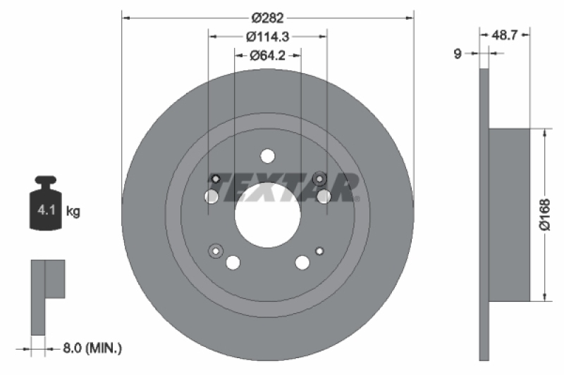 2x TEXTAR Brake Disc