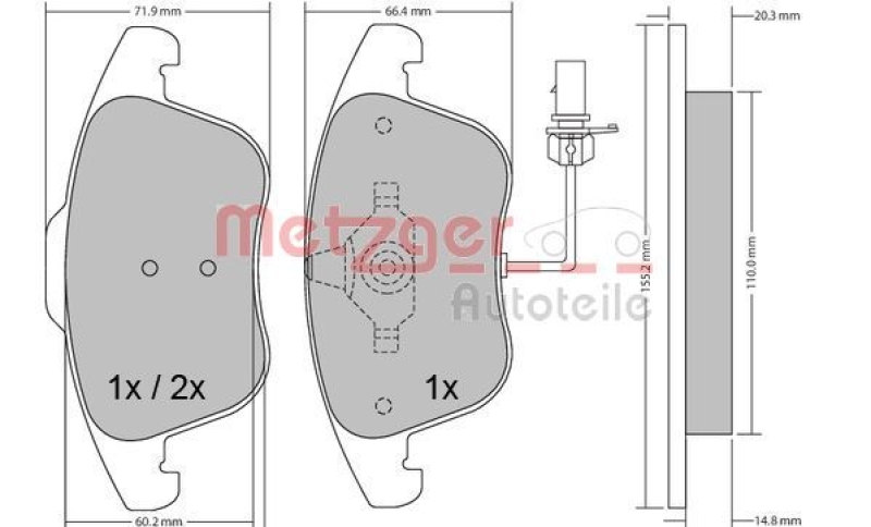 METZGER Brake Pad Set, disc brake