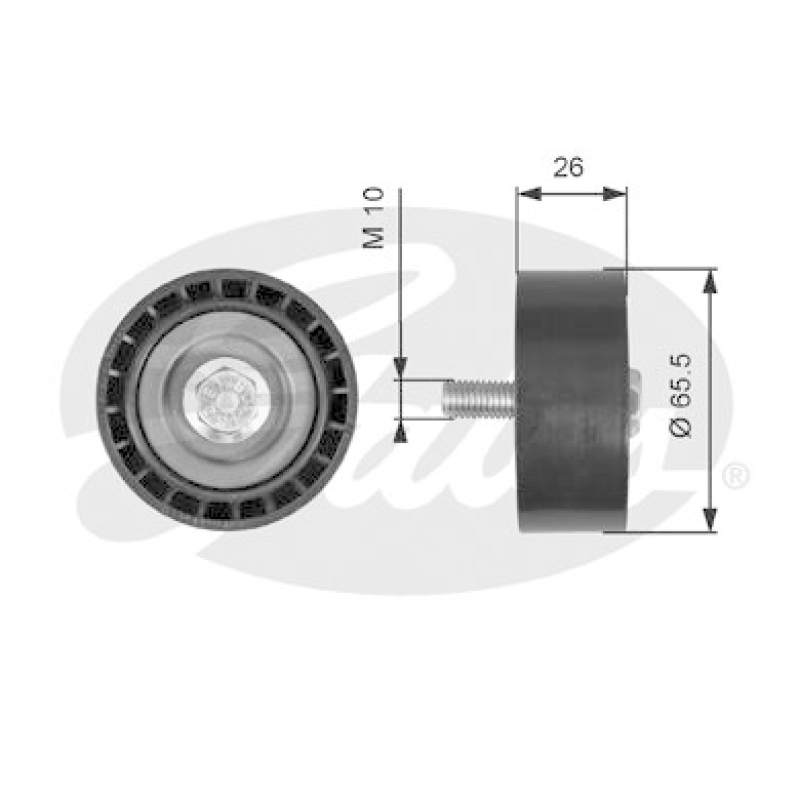 GATES Deflection/Guide Pulley, V-ribbed belt DriveAlign®