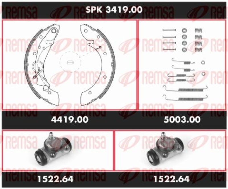 REMSA Brake Kit, drum brake Super Precision Kit