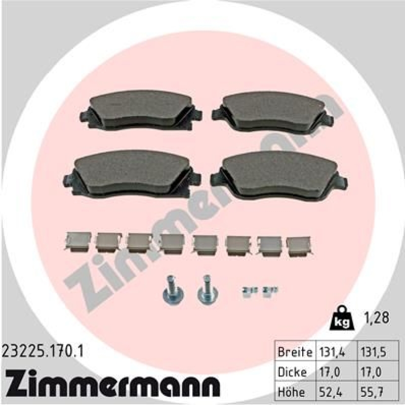 ZIMMERMANN Bremsbelagsatz, Scheibenbremse