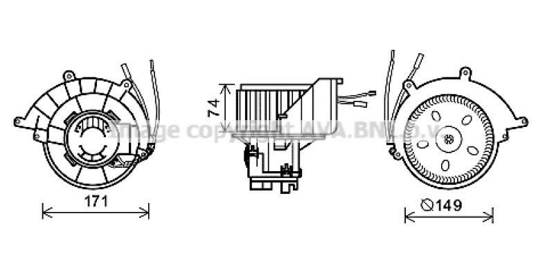 AVA QUALITY COOLING Electric Motor, interior blower