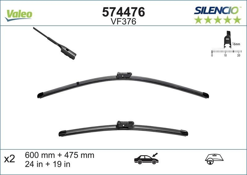 VALEO Wiper Blade SILENCIO FLAT BLADE SET