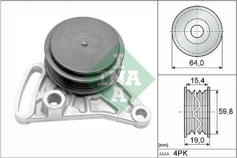 INA Tensioner Pulley, v-ribbed belt