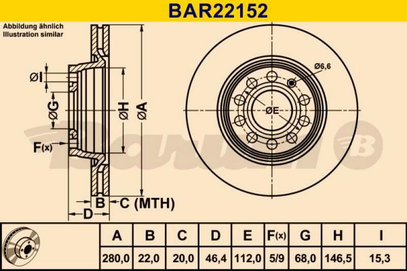 2x BARUM Brake Disc