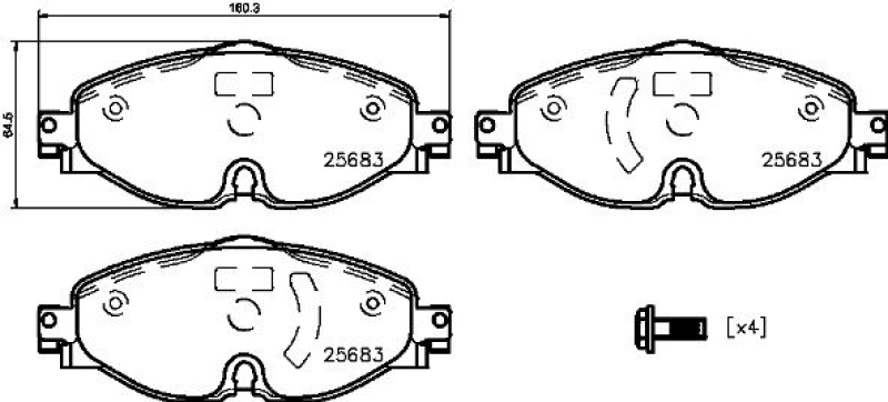 BREMBO Brake Pad Set, disc brake XTRA LINE