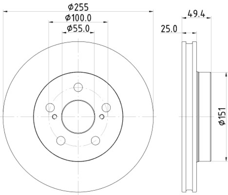 2x HELLA PAGID Brake Disc PRO