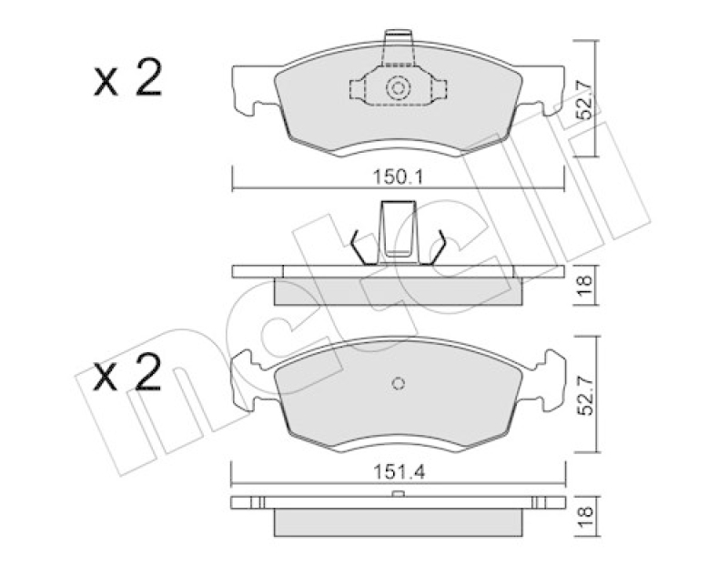 METELLI Brake Pad Set, disc brake