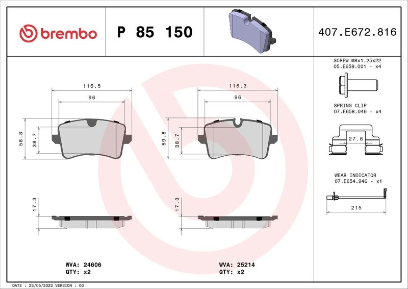 BREMBO Brake Pad Set, disc brake XTRA LINE