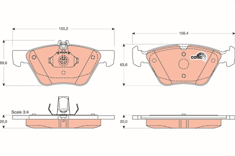 TRW Brake Pad Set, disc brake COTEC