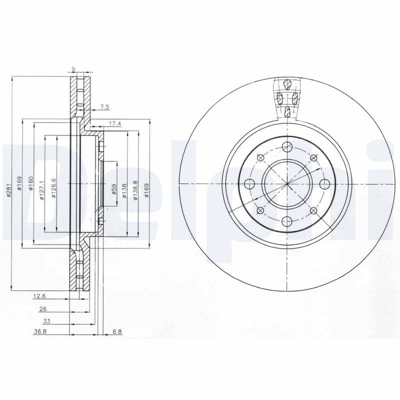 2x DELPHI Bremsscheibe