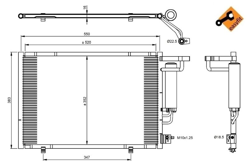 NRF Condenser, air conditioning EASY FIT