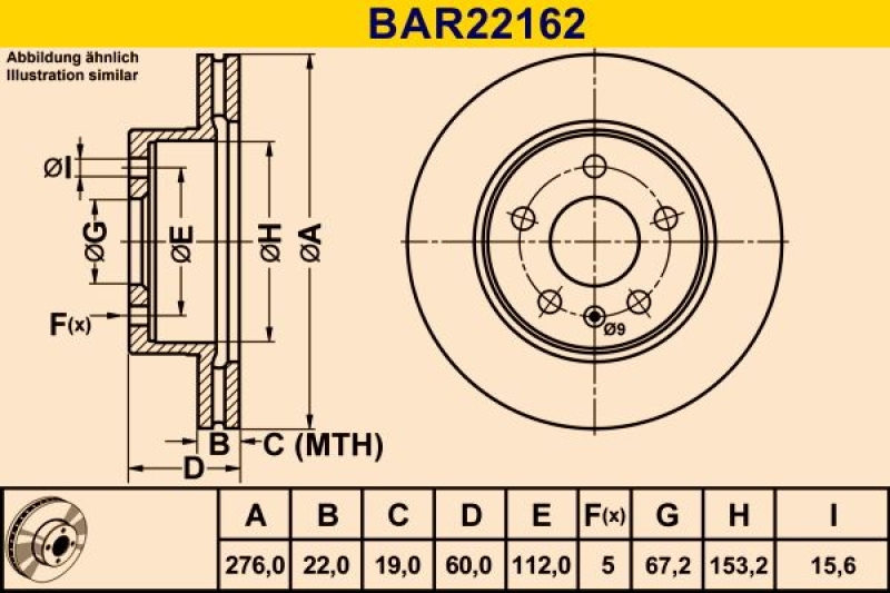 2x BARUM Bremsscheibe