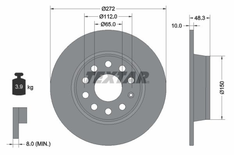 2x TEXTAR Brake Disc PRO