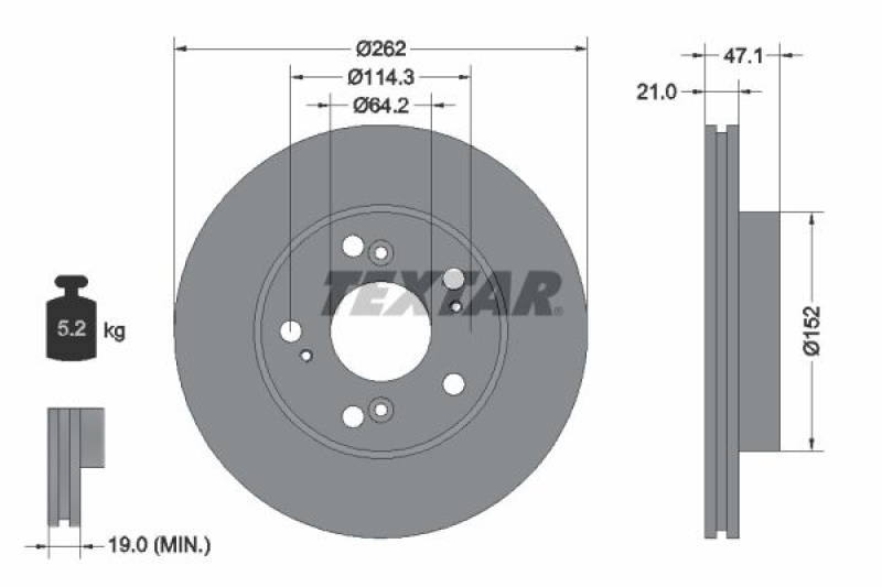 2x TEXTAR Bremsscheibe PRO