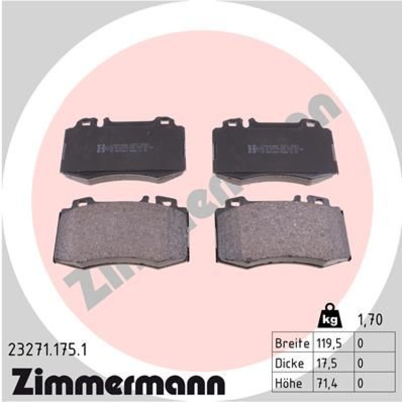 ZIMMERMANN Brake Pad Set, disc brake