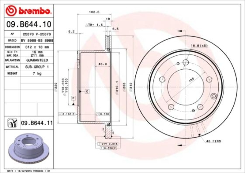 2x BREMBO Brake Disc PRIME LINE - UV Coated