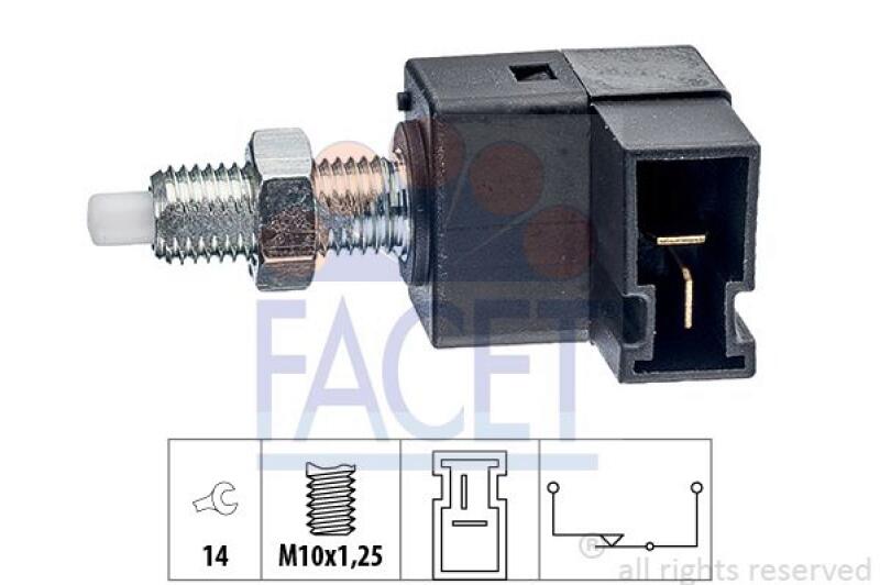 FACET Brake Light Switch Made in Italy - OE Equivalent