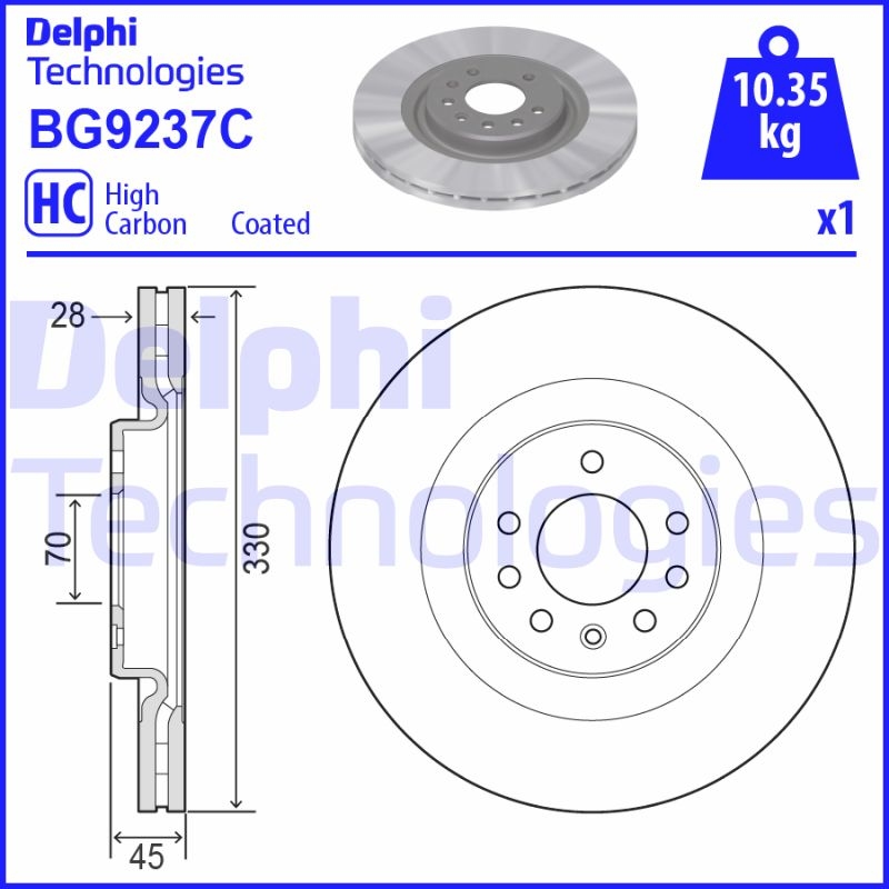 2x DELPHI Bremsscheibe