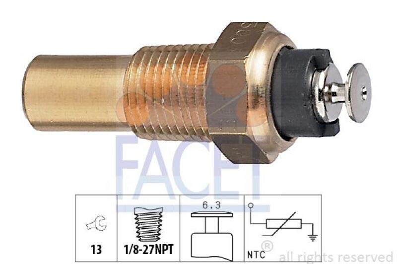 FACET Sensor, coolant temperature Made in Italy - OE Equivalent