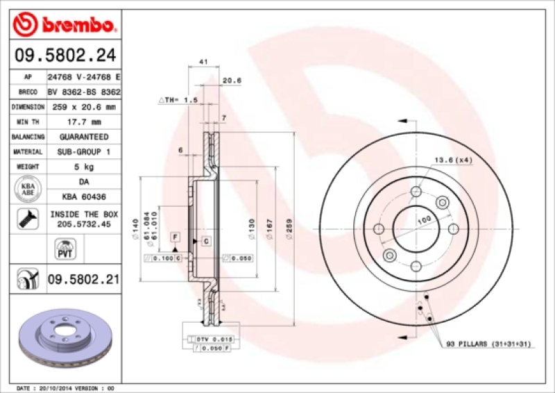 BREMBO Bremsscheiben + BREMBO Bremsbeläge vorne