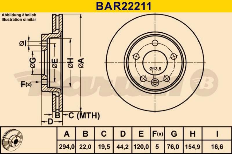 2x BARUM Brake Disc