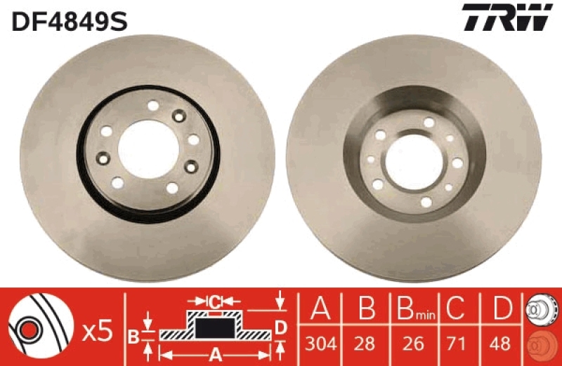 2x TRW Brake Disc