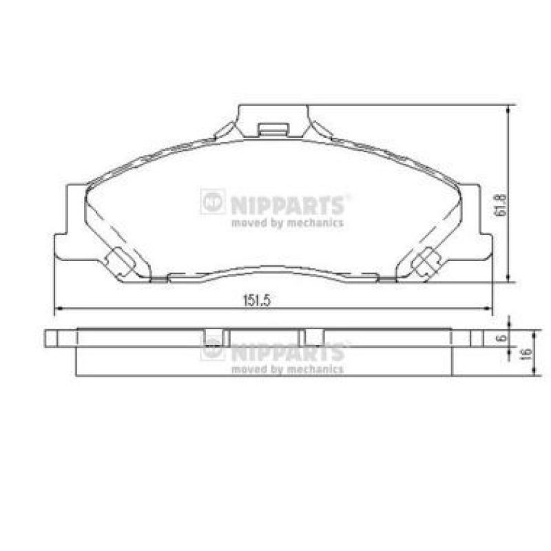 NIPPARTS Brake Pad Set, disc brake