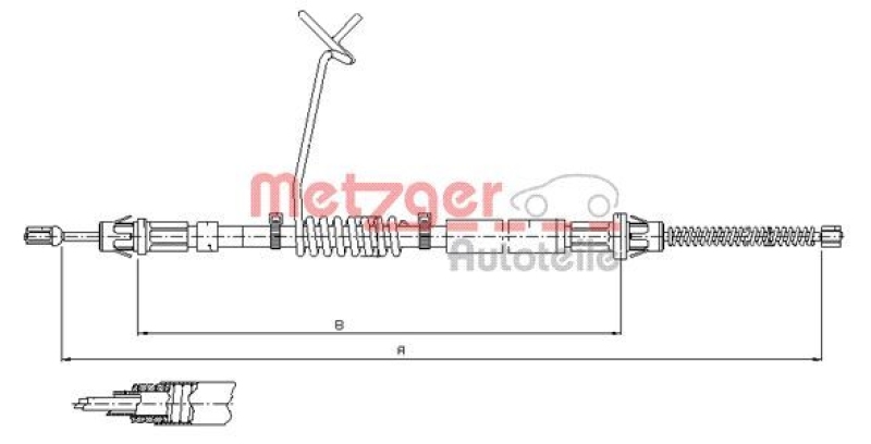 METZGER Cable Pull, parking brake