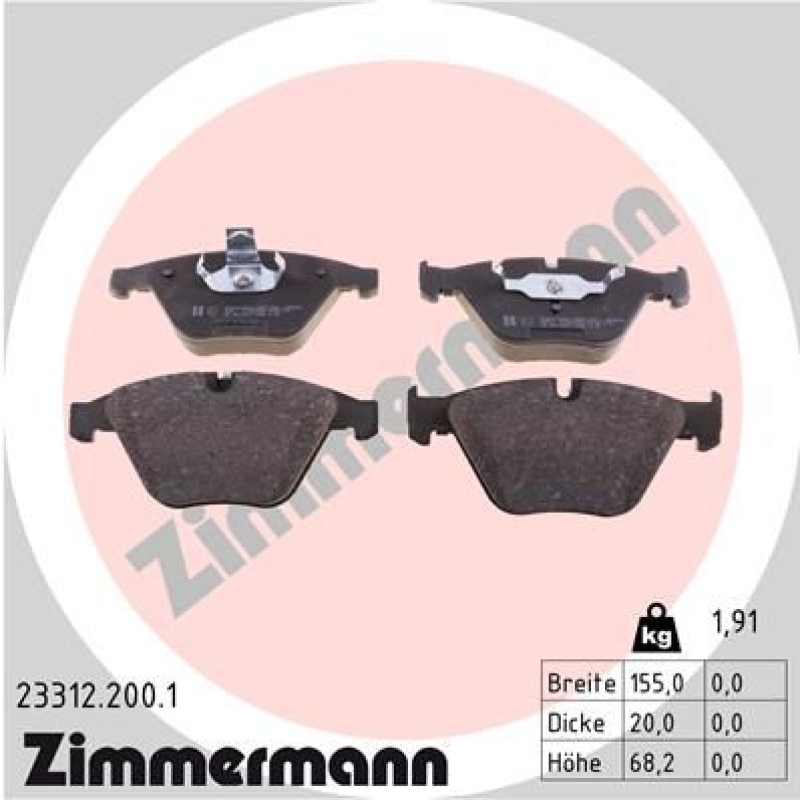 ZIMMERMANN Brake Pad Set, disc brake