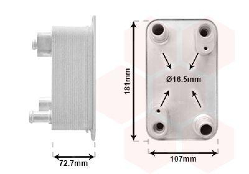 VAN WEZEL Oil Cooler, automatic transmission