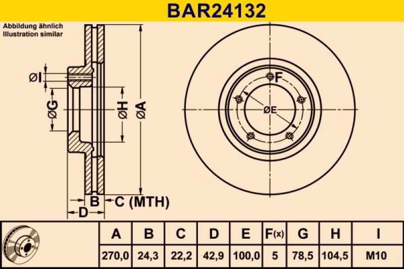 2x BARUM Brake Disc