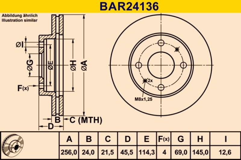 2x BARUM Bremsscheibe